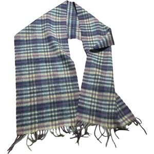 Ballantrae Edinburgh Scarf Unisex OS Purple Plaid Good Lambswool Fringe Winter
